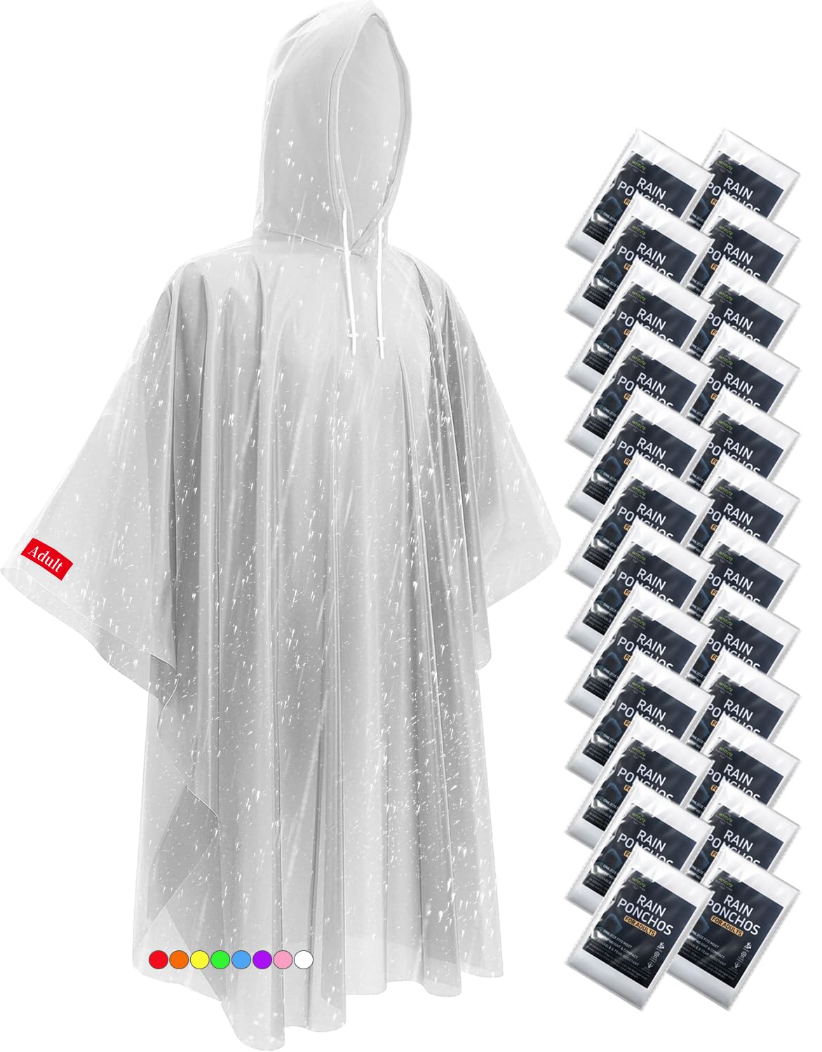 Hitituto disposable rain poncho with hood provides quick protection at events.