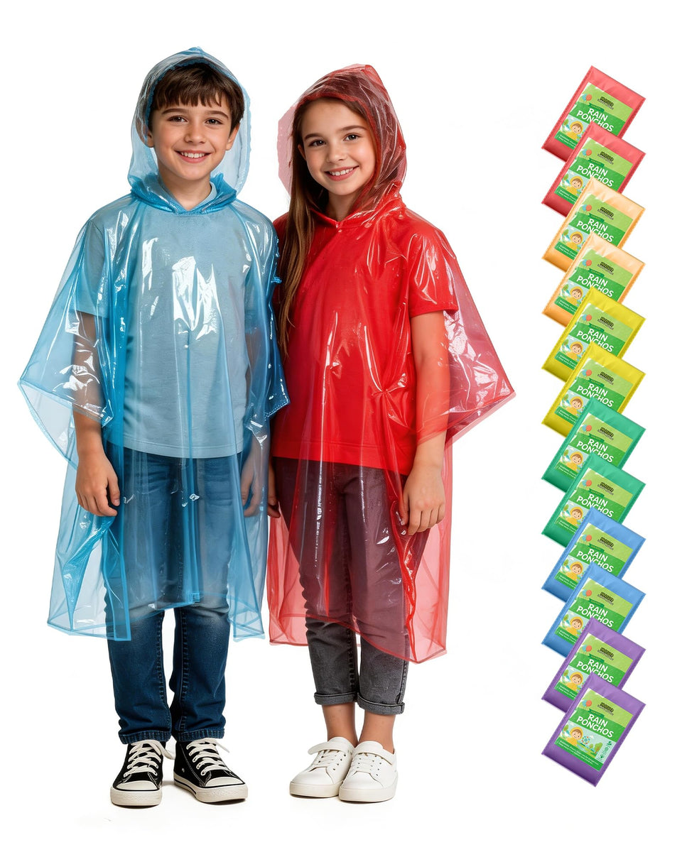 Hitituto Rain Poncho Family Pack in durable PE material for reliable rain coverage.