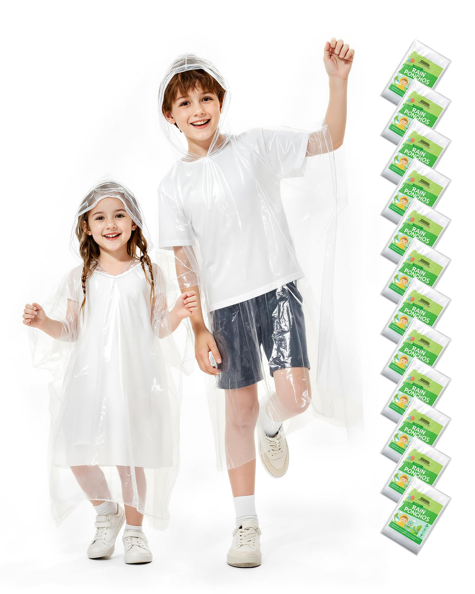 Hitituto Rain Poncho Family Pack folded, compact emergency rain gear for travel.
