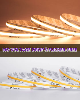 HitLights COB LED strip mounting clips simplify quick setup.