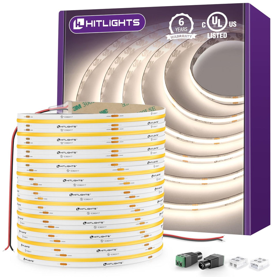 HitLights COB LED strip in 32.8 ft reel for custom installations