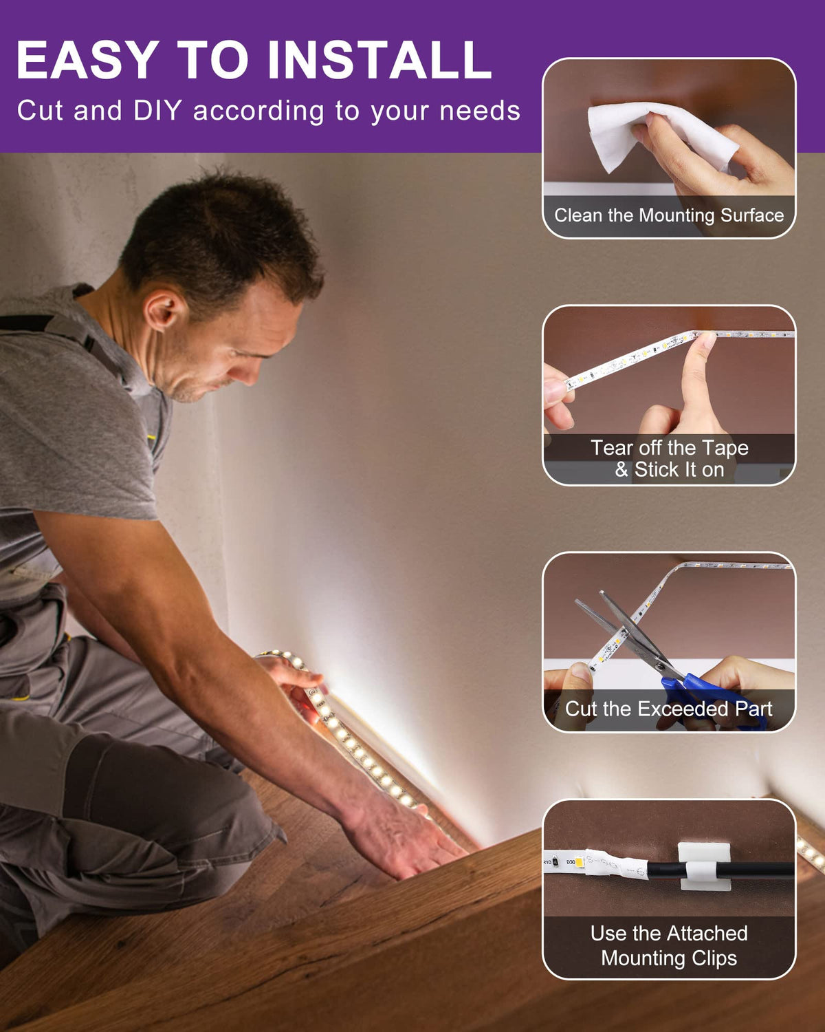 HitLights cut-lines show where to trim for precise lengths.