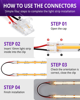 HitLights DC female connector provides secure, simple plug-in connections.