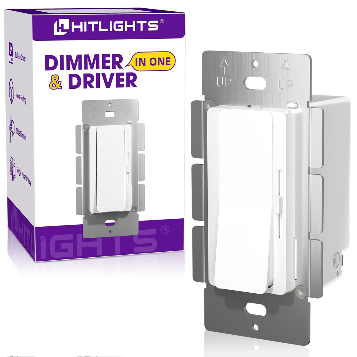 HitLights EZDim Pro front view for seamless wall installation.