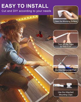 HitLights strip-light accessories kit includes mounting clips and wipes.