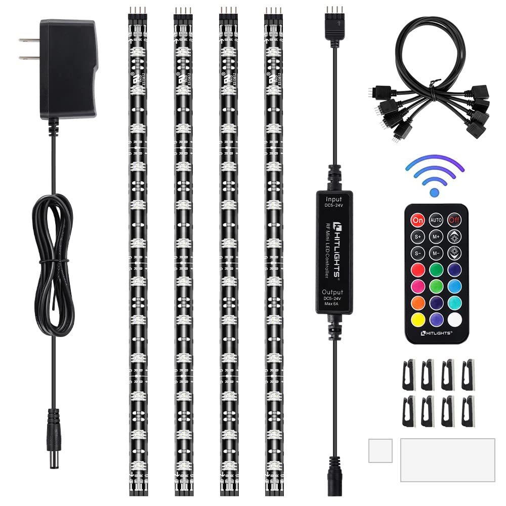 HitLights LED strip lights with remote control for easy color customization and mood lighting.