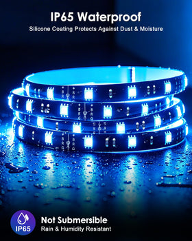 HitLights RGB strip lights used as TV backlight to enhance visual depth.