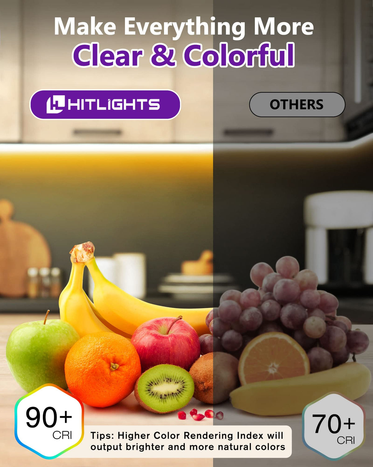 HitLights warm white accent lighting for living rooms and shelves.