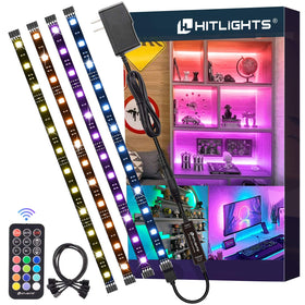 HitLights RGB strip lights kit for vibrant room accents and easy DIY setup.
