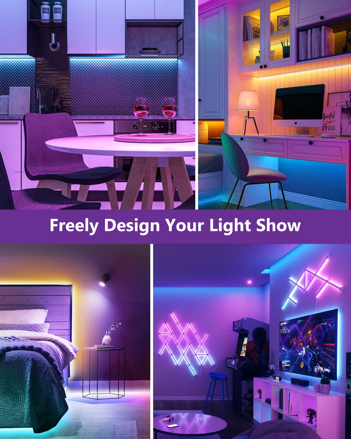 HitLights RGB TV backlight strips provide vivid color behind your screen.