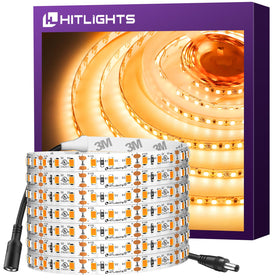 HitLights warm white 2700K strip glows for a cozy bedroom ambiance.