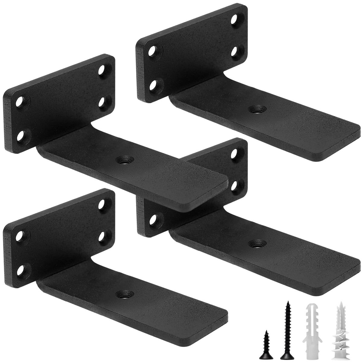 Hitomen heavy-duty floating shelf brackets with hidden mounts support up to 150 lbs.