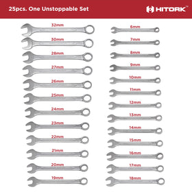 HITORK 15° offset open-end wrench provides knuckle clearance in tight spaces.