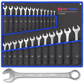 HITORK 25-piece metric wrench set covers 6–32 mm for versatile mechanical projects.