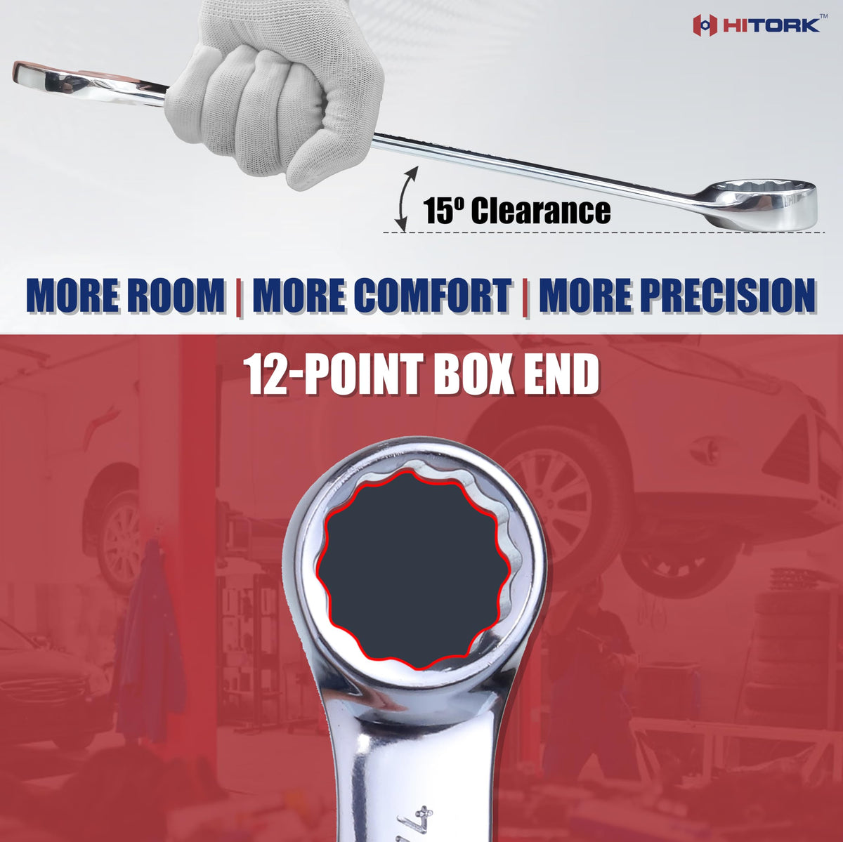 Hitork drop-forged Cr-V steel delivers lasting durability.