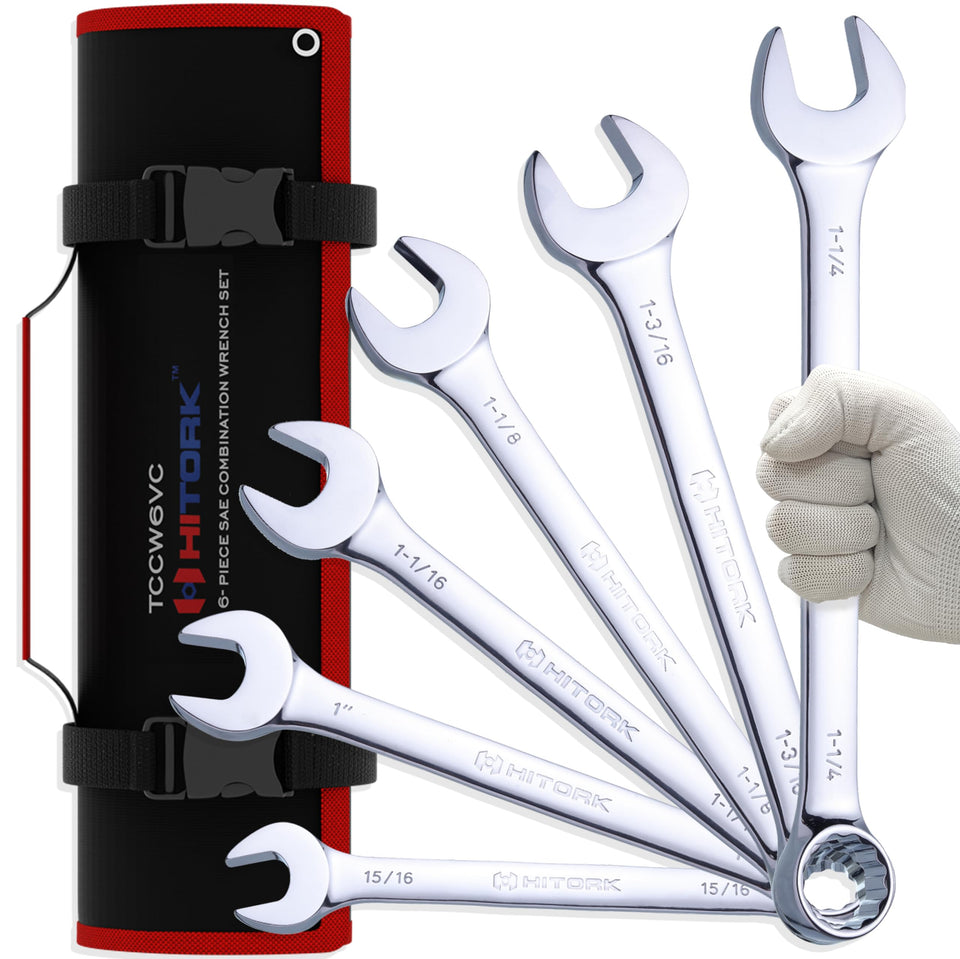 Hitork large SAE wrenches with 15-16 inch box end for oversized bolts.