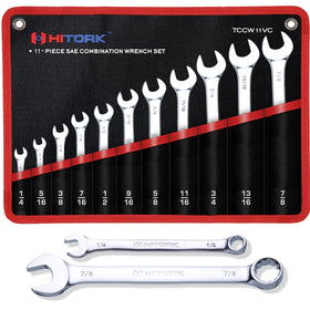 Hitork SAE wrench set with roll pouch keeps tools organized on the job