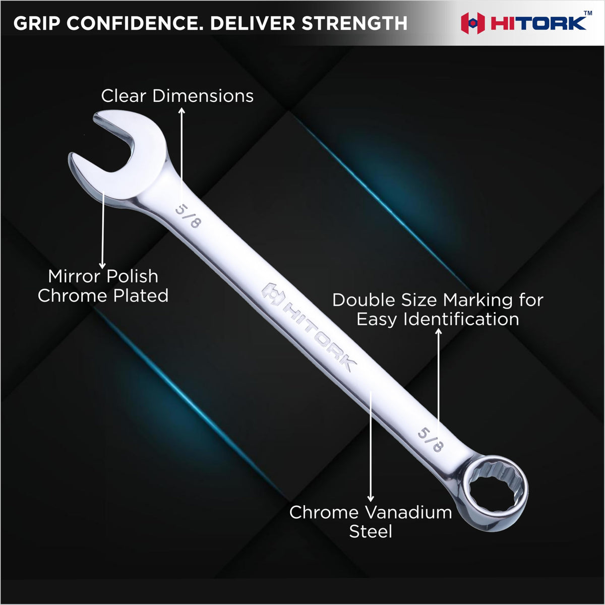 Hitork seven-eighths-inch wrench for large fasteners