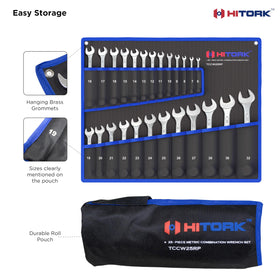 HITORK wrench set in roll-up pouch ready for on-site transport.