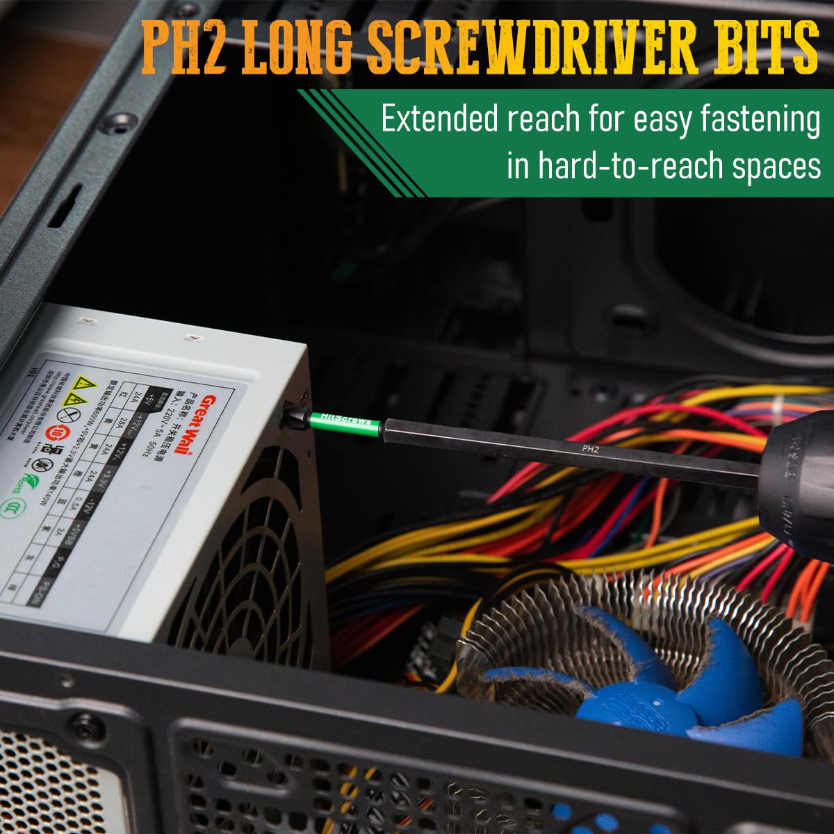 HitScrews impact-ready bit set designed for versatility and reliable performance.