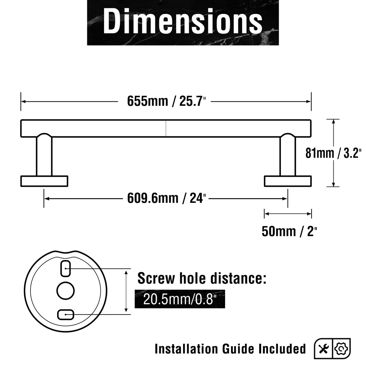 HITSLAM wall-mount hardware included for easy DIY installation.