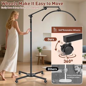 HITTI four-wheel rolling base for easy repositioning during treatments.