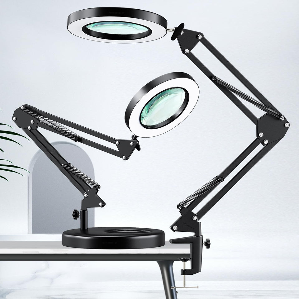 HITTI 10X magnifying glass with light close-up lens detail for precise inspection