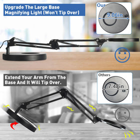 HITTI magnifying lamp with swing arm adjustable for versatile lighting
