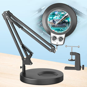HITTI 12x magnifying glass with stand delivers bright, distortion-free viewing for precise crafts.
