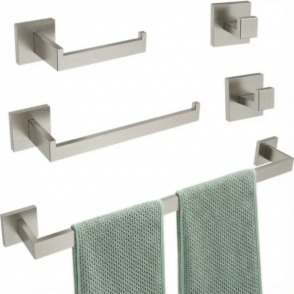 Hiuqixe brushed nickel towel bar for 23.6-inch towel storage