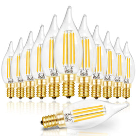 Hizashi candelabra LED bulb in front view for chandeliers with 40W-equivalent brightness