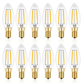 Hizashi candelabra LED bulbs with warm glow ideal for chandeliers and living spaces