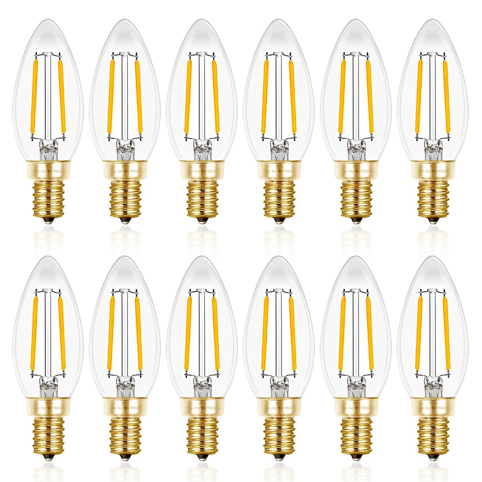 Hizashi candelabra LED bulbs with warm glow ideal for chandeliers and living spaces
