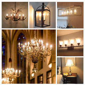 Hizashi candlelight sconce led bulb ideal for chandeliers and decorative lighting.