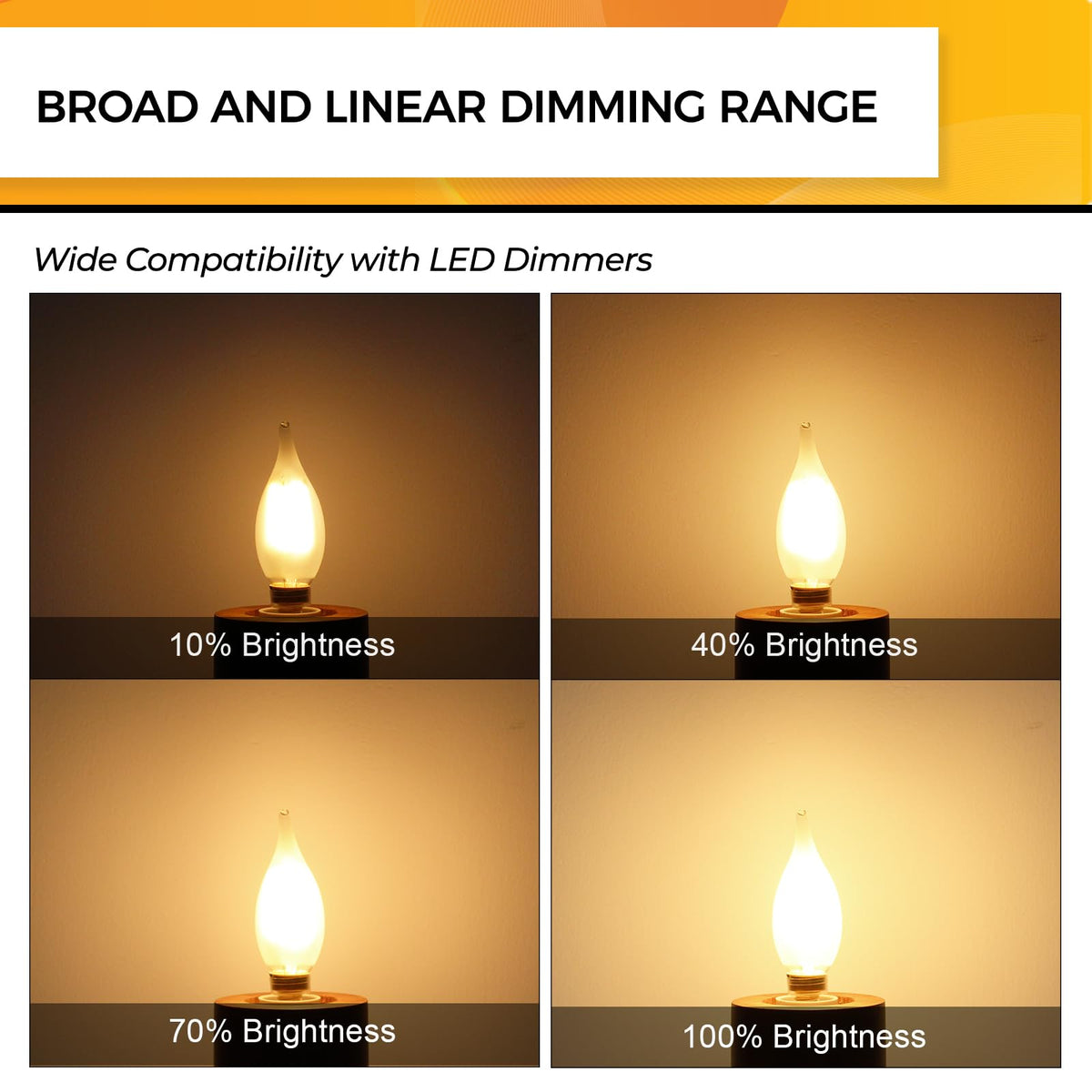 Fully dimmable Hizashi bulb for versatile lighting from cozy to bright.