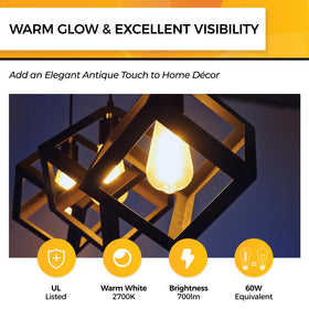 Hizashi E26 base Edison bulb fits most fixtures easily.