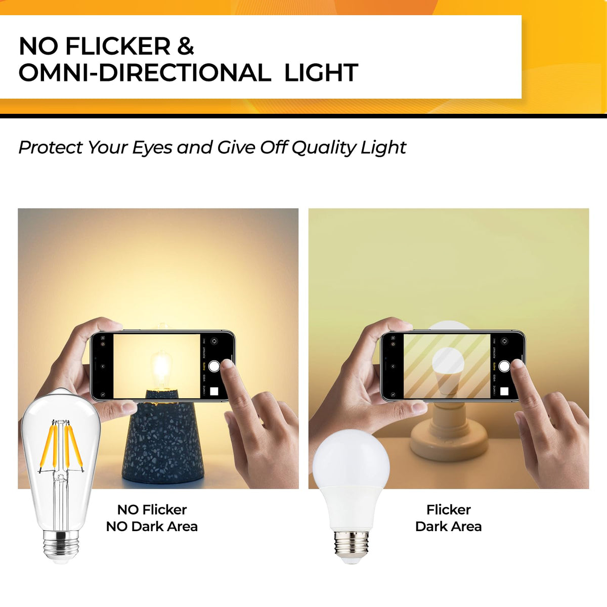 Hizashi 4W LED Edison bulb offers dimmable brightness for versatile mood control.