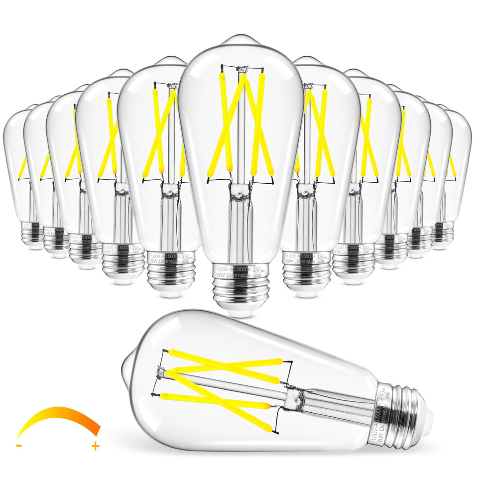 Hizashi vintage LED Edison bulb with clear glass for classic ambiance and daylight clarity