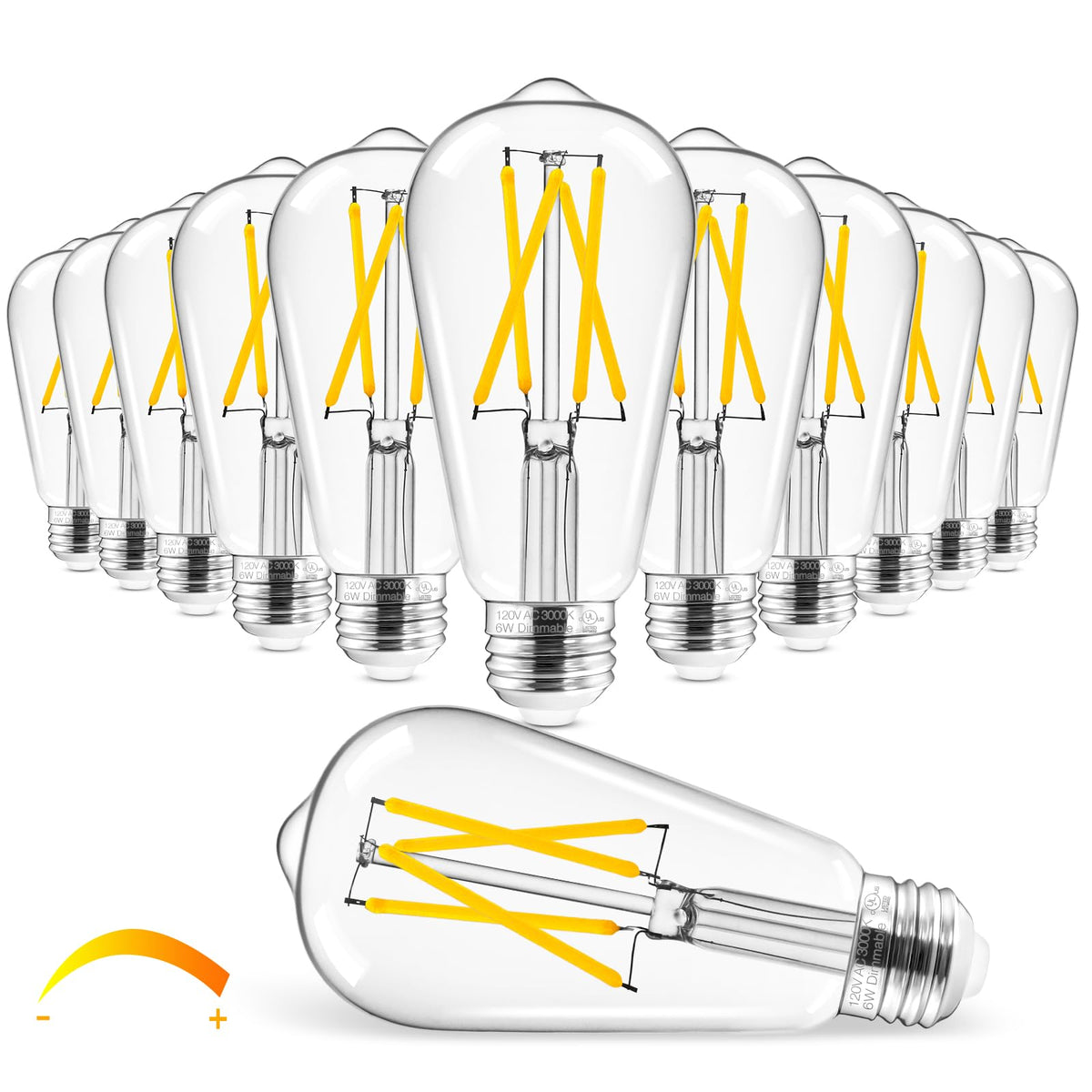 Hizashi Vintage LED Edison bulb with clear glass for warm ambient lighting.