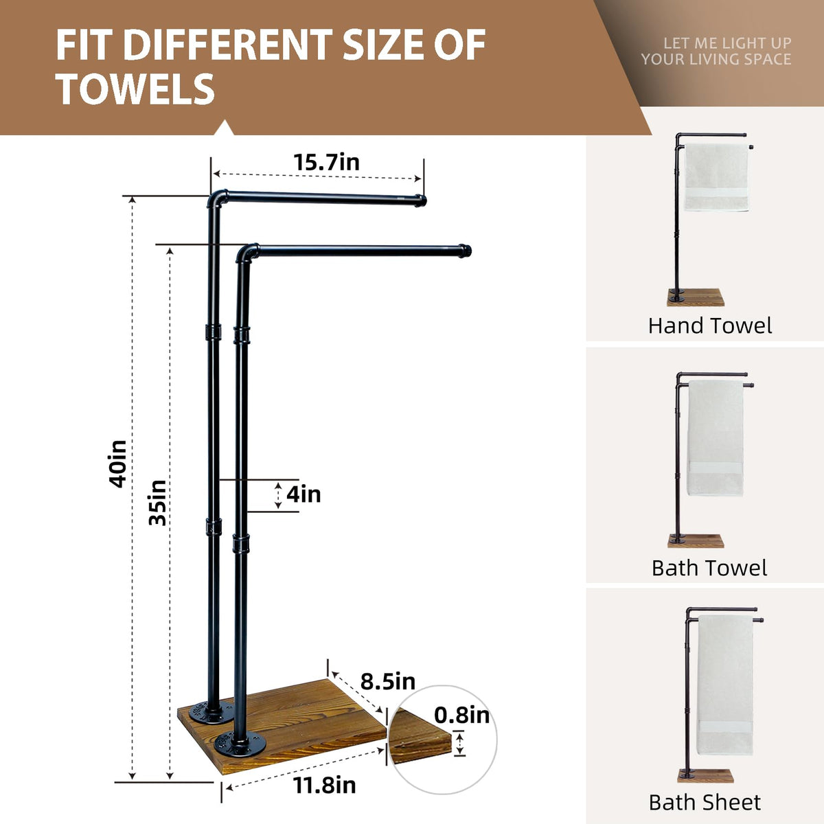 Hjarta large base design helps prevent tipping on busy bathroom floors.