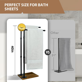 Hjarta two-tier towel holders provide ventilated storage for quick-drying towels.