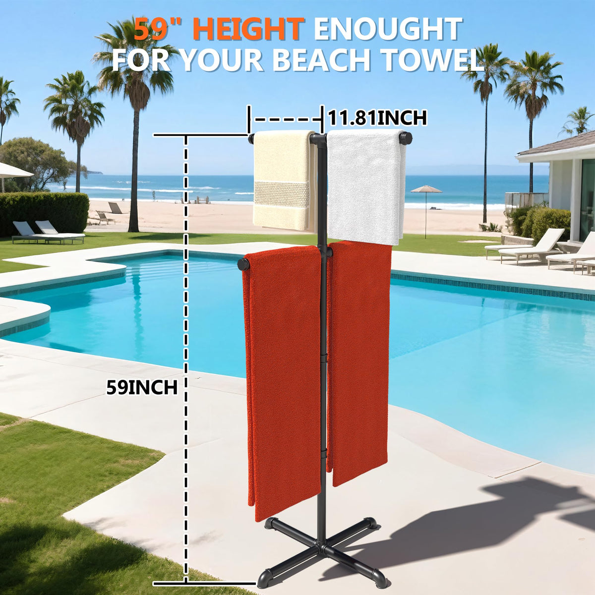 Hjarta weather-resistant rack endures sun and rain for outdoor use.