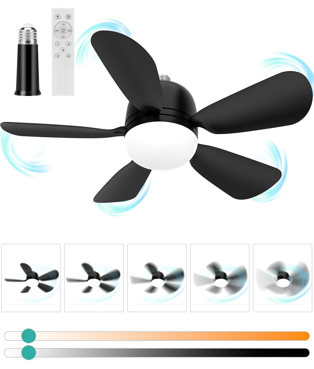 HK Socket Fan Light package showing all-in-one lighting and cooling for any space.