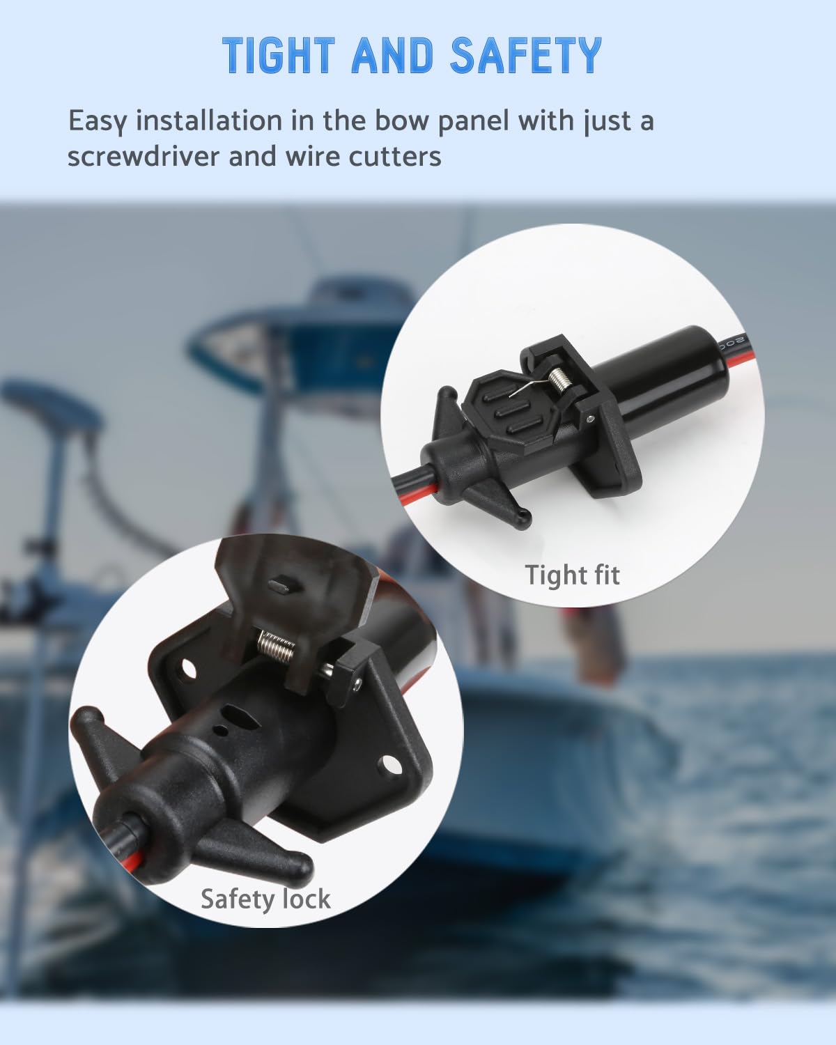 HKAIMING Minn Kota-compatible plug fits multiple trolling motor systems.