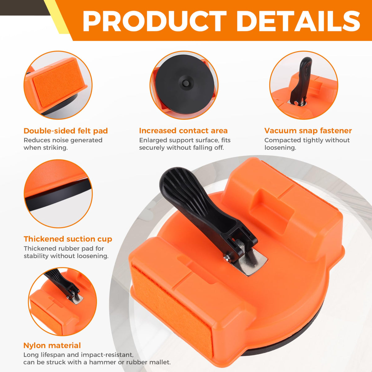 HKELYSNR vacuum-suction design provides secure grip during floor gap repairs.