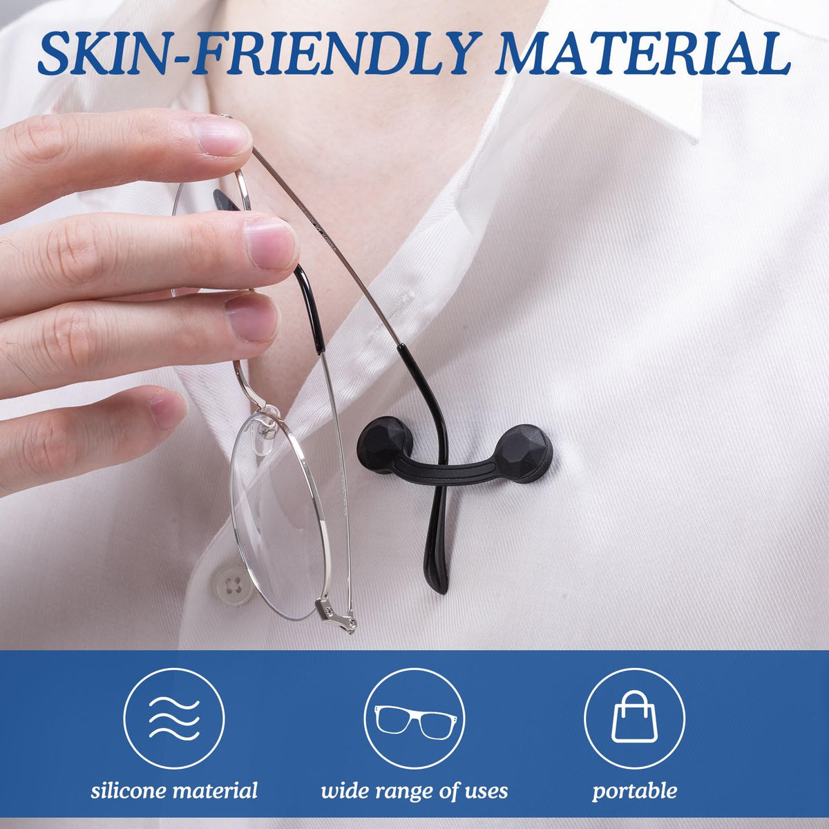 HKNR nurse and reader-friendly clip keeps badges and glasses handy