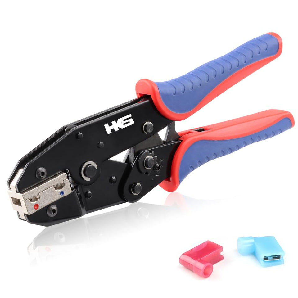 HKS crimping tool with insulated flag terminals for reliable connections