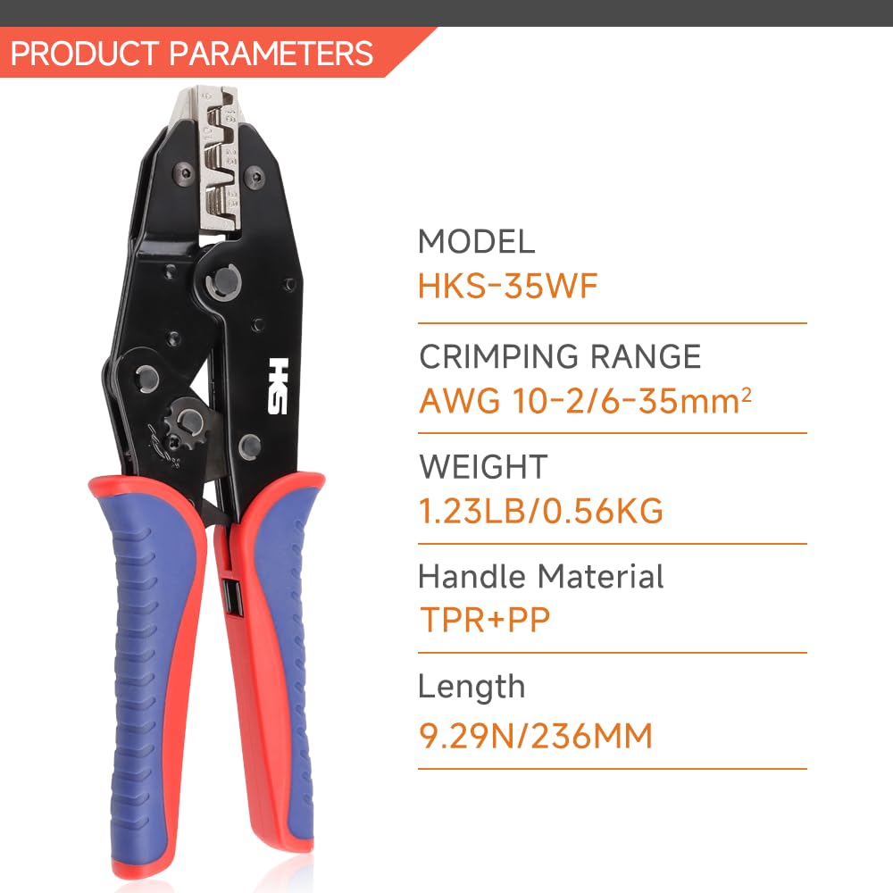 HKS crimping tool ratcheting mechanism in action for consistent crimps