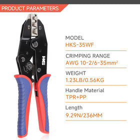 HKS crimping tool ratcheting mechanism in action for consistent crimps