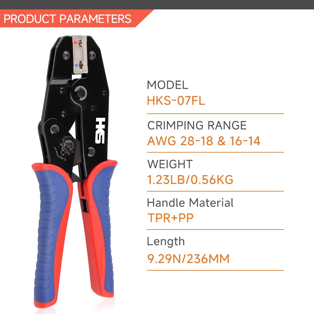 HKS ratcheting mechanism shown for precise crimp cycle